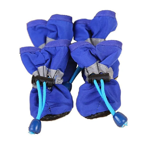 4pcs/set Waterproof Pet Dog Shoes Anti-slip Rain Boots Footwear for