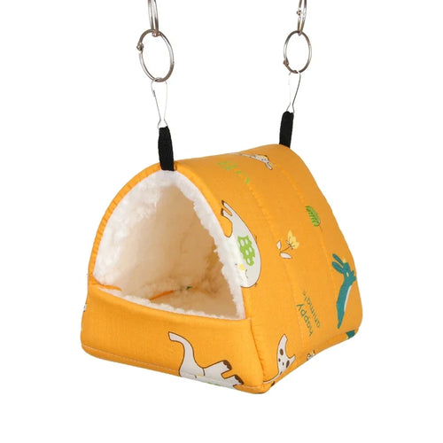 1pc Cute Print Bird Bed Mini Cage Rabbit Squirrel Mat Guinea Pig Nest