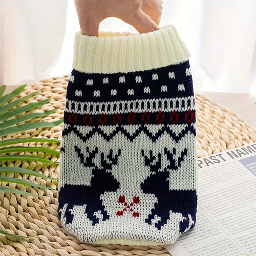 Christmas Style Pet Sweater for Dogs And Cats New Knitted Wool Sweater