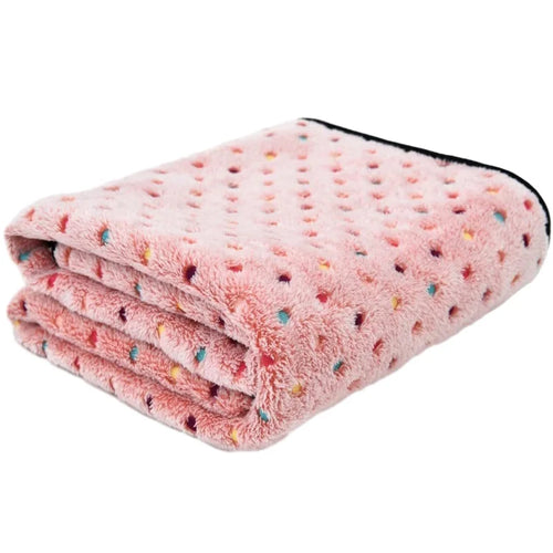 Soft Fluffy Pet Blanket Cute Dot Pattern Cozy Warm Blanket for Cat