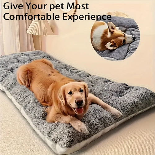Oversized Plush Dog Cat Bed Sofa Crate Pad Ultra Soft Polyester Pet