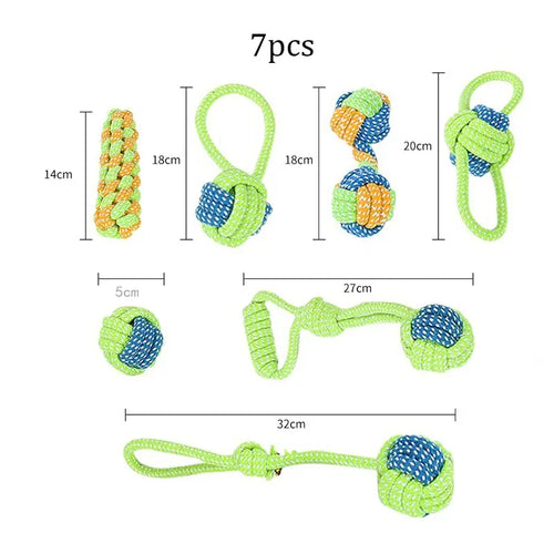 4pcs/7pcs Dog Chew Toy Bite Resistant Rope Knot Cats Dogs to Relieve