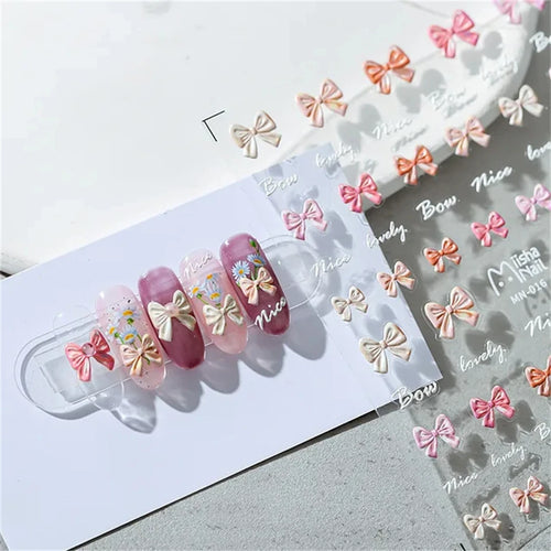 Japanese Vintage Red & Blue Rose Flower Laser Gold Silver Nail
