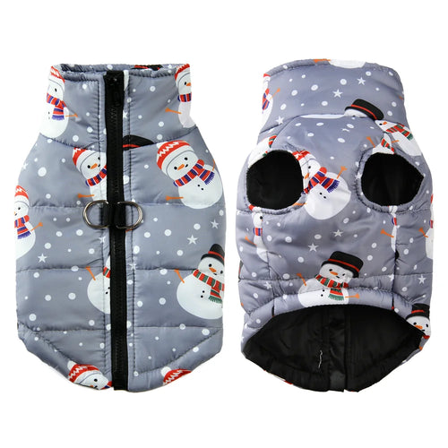 New Year Pet Coat For Christmas Deer Print Dog Jacket With D-ring