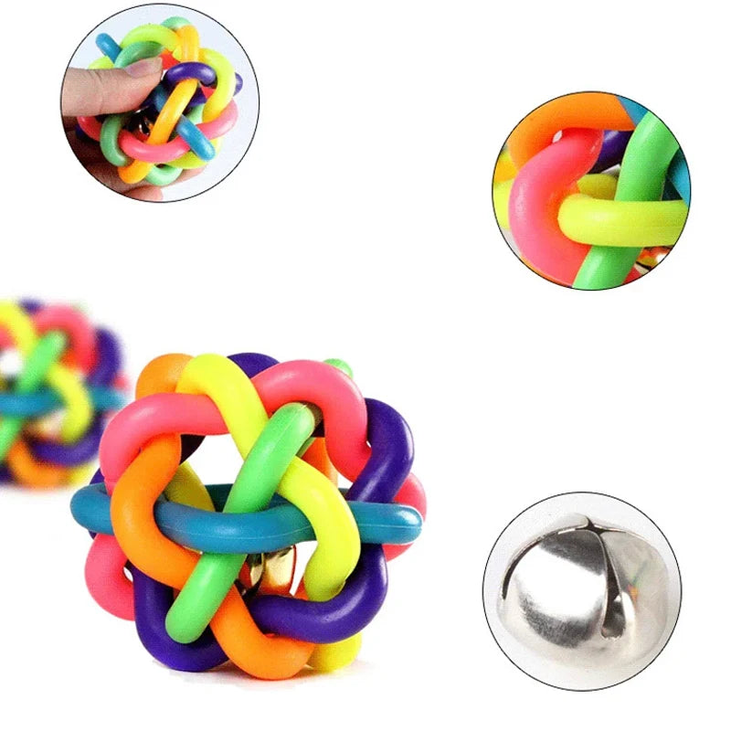 Colorful Bell Woven Toy Popular Dog Bite Resistant Rubber Pet Chewing