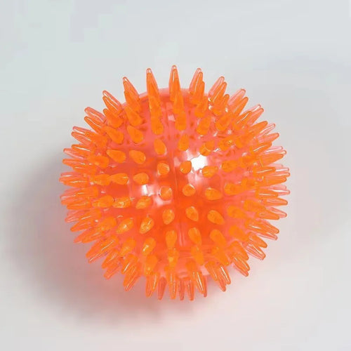 TPR Squeaky Spiked Dog Ball Chew Toy Durable Teeth Cleaning Molar Toy