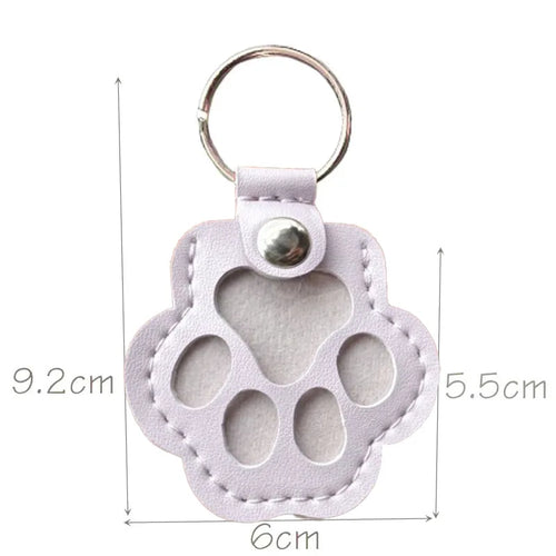 Leather Keychain Creative Pet Shelter Storage Ornament Cat Dog Hair