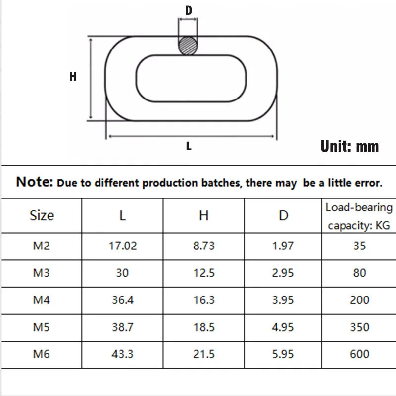 1Meter 2/3/4/5/6mm Stainless Steel Chains Lifting Chain Rope High