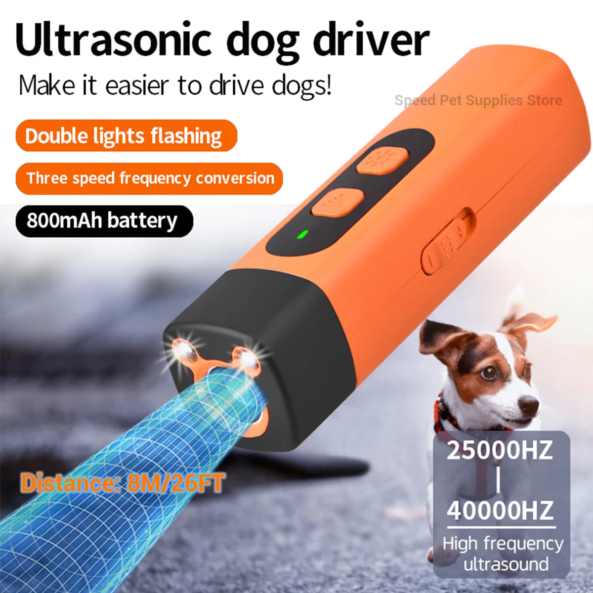 Ultrasonic stray dog repellent pet dog training device rechargeable