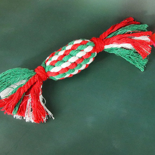 Christmas Pet Cotton Rope Cane Toy Set Bite-resistant Molar