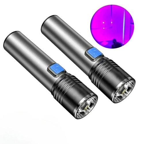 395nm UV Flashlight Blacklight Zoomable USB Rechargeable UV Light