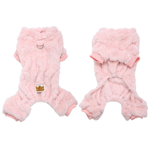 Pet Dog Clothes Cozy Soft Fleece Puppy Cat Jumpsuit For Small Medium