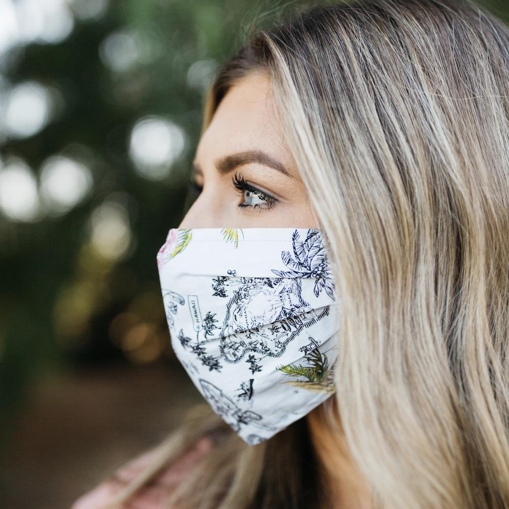 Vintage Hawaii Large Face Mask