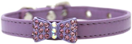 Bow-dacious Crystal Dog Collar, Lavender - Size 14