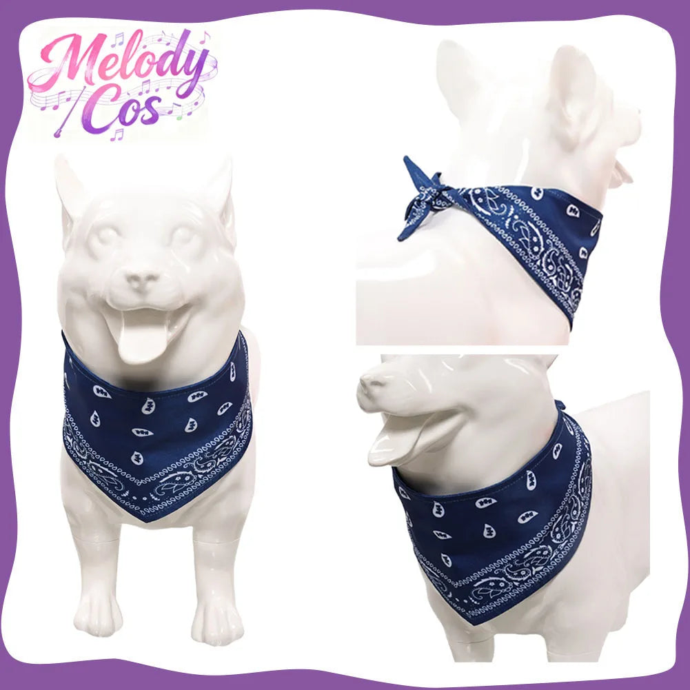 Eleven Cosplay Pet Dog Bib Movie Stranger Roleplay Puppy Blue Printed Scarfs Halloween Carnival Disguise Accessories Props
