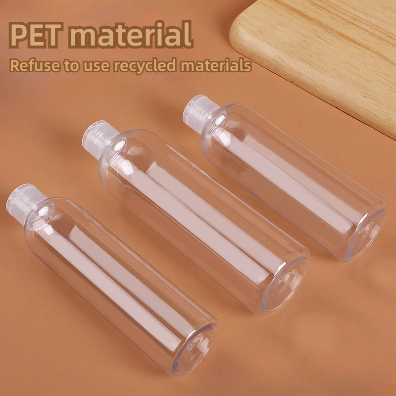 30m~150ml Transparent Butterfly Cap Dispenser Bottles Squeezable Pet Cosmetic Flip Cap Small Bottles