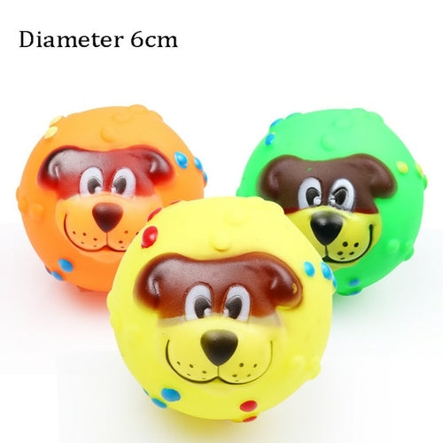 1pcs Diameter 6cm Squeaky Pet Dog Ball Toys for Small Dogs Rubber Chew