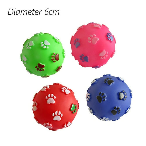 1pcs Diameter 6cm Squeaky Pet Dog Ball Toys for Small Dogs Rubber Chew