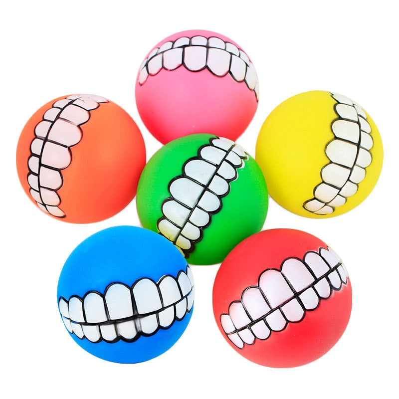 1pcs Diameter 6cm Squeaky Pet Dog Ball Toys for Small Dogs Rubber Chew