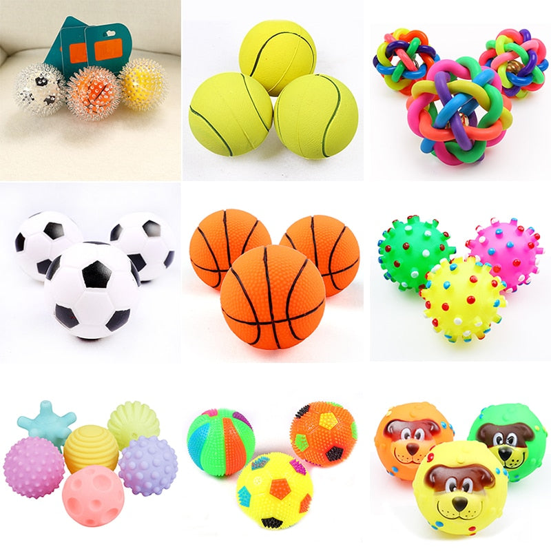 1pcs Diameter 6cm Squeaky Pet Dog Ball Toys for Small Dogs Rubber Chew