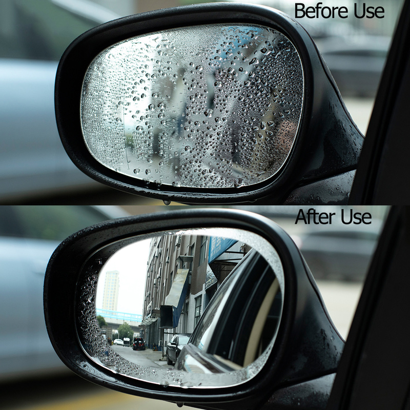2 Pcs Car Rainproof Clear Film Rearview Mirror Protective Anti Fog