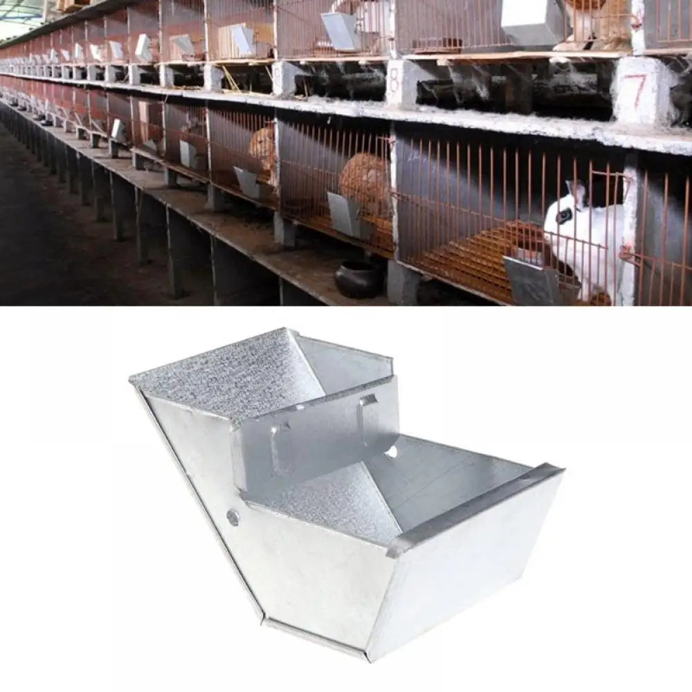 Metal Rabbit Food Breeding Box Rabbit Hutch Trough Feeder Food Bowl Hamster Rabbit Food Feeder Mini Water Feeding Pet Supplies