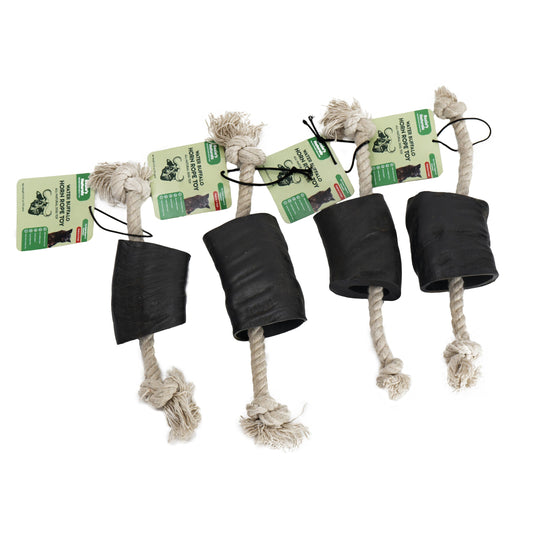Water Buffalo Horn 14" Cotton Rope Tug Toy Dog Chews-2 Count-10 oz