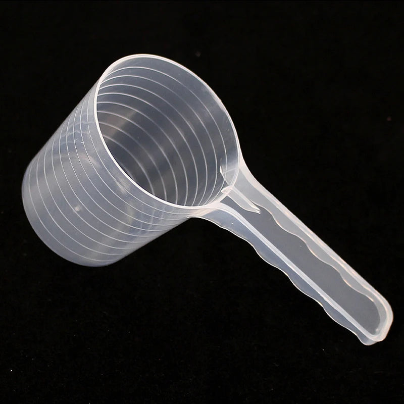 Transparent Pet Food Scoop with Measuring Scale Plastic Spoon for Dogs Cats Precise Feeding and Pet Diet Control Accessory