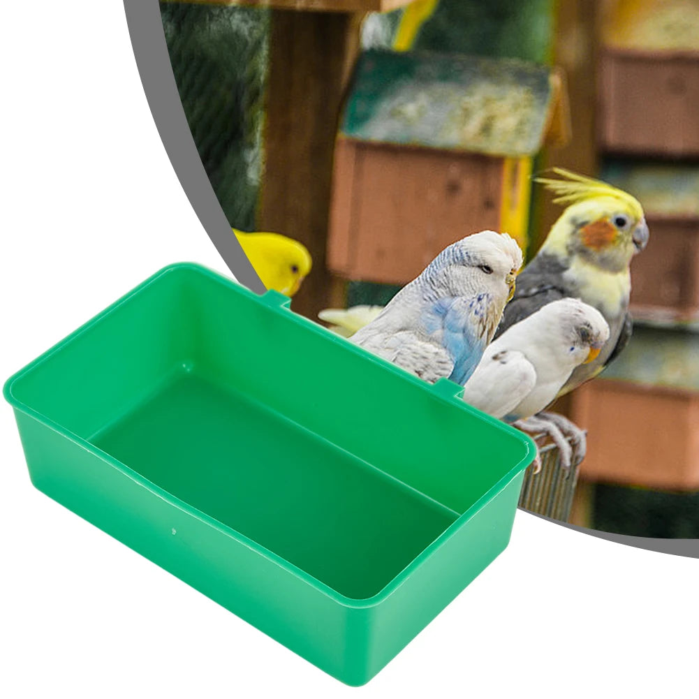 12cm*7.5cm*3.5cm Bird Bath Tub Pet Bird Bowl Hanging Animal Cage Standing Wash Shower Box Bird Cleaning Products Bird Supplies