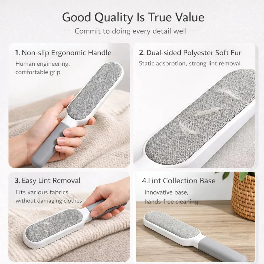 Self-Cleaning Reusable Lint Roller, Strong Sticky Gel Pet Hair Remover for Clothes, Furniture & Car Seats