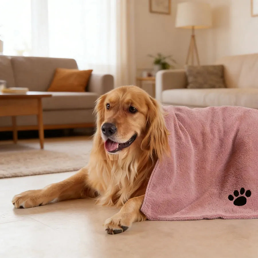 Pet Grooming Towel, Absorbent Microfiber Dog Bath Towel, Extra Large Quick-Dry Drying Towel 29.5 × 13.8 Inch