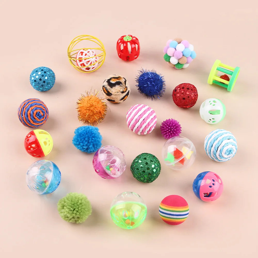Pet Decompression Self-hi Small Toys Cat Vent Ball Toys A Variety Of Plastic Bell Ball Cat Toys