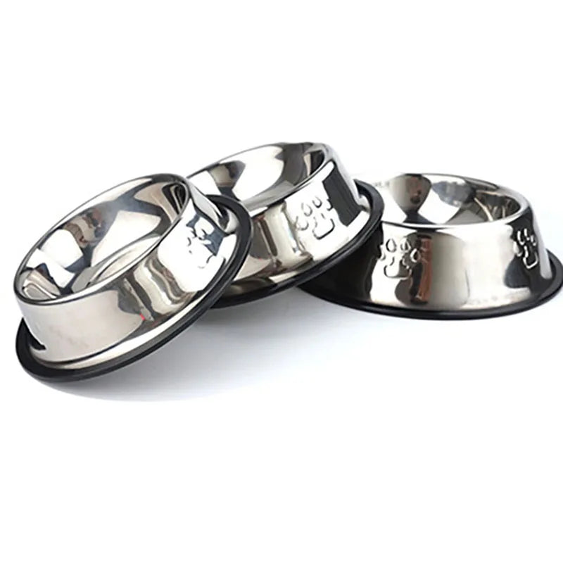 Paw Stainless Steel Pet Dog Bowl Feeder Skidproof Anti-ant Shape Cat Dog Bowls Food Accessories Pet Supplies 6 Sizes
