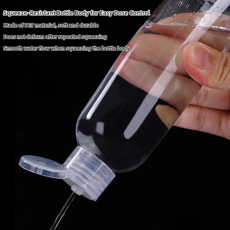 30m~150ml Transparent Butterfly Cap Dispenser Bottles Squeezable Pet Cosmetic Flip Cap Small Bottles