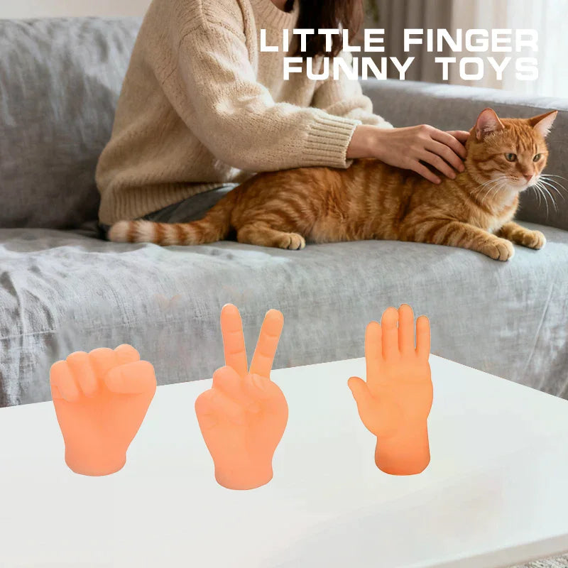 Teasing Cat Interactive Finger Gloves Interactive Human Fake Hand Cat Toys Caress Cat Dog Toys Little Hand Pet Cat Supplies