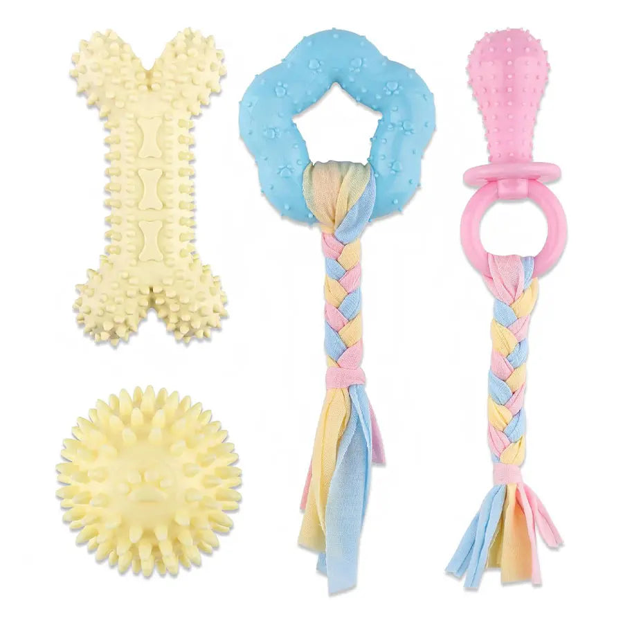 Pet Dog Chew Toy Teeth Cleaning Molar Stick Rubber Bone Toy Puppy Interactive Stick Dog Chewing Bite Toys
