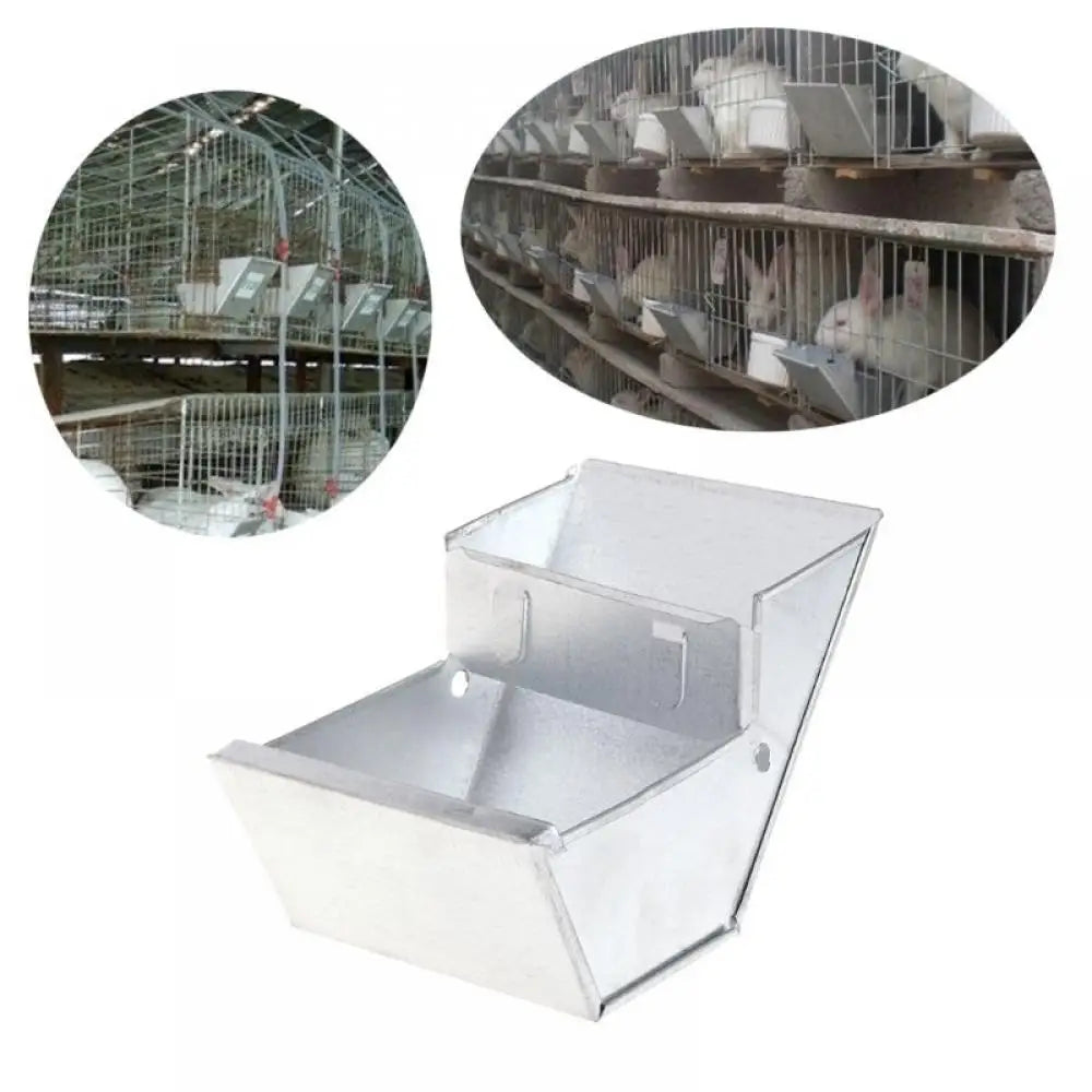 Metal Rabbit Food Breeding Box Rabbit Hutch Trough Feeder Food Bowl Hamster Rabbit Food Feeder Mini Water Feeding Pet Supplies