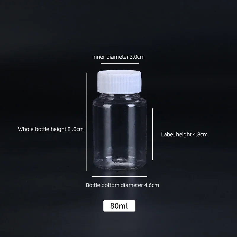 15ml/20ml/30ml/100ml Plastic PET Clear Empty Seal Bottles Solid Powder Medicine Pill Vial Container Reagent Packing Bottle