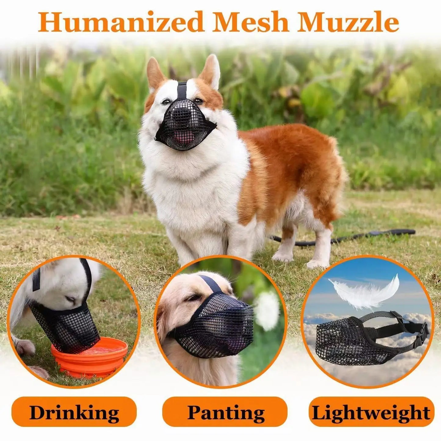 2026 NEW Dog Mouth Cover Mesh Large Dog Breathable Mesh Anti-eating