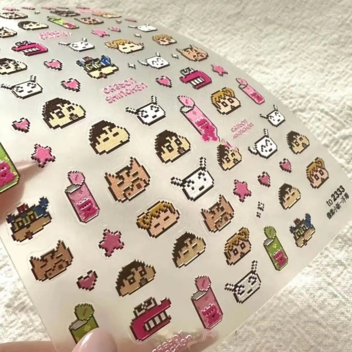 Kawaii Crayon Shin Chan PET Stickers Japanese Pixel Style Cute Phone