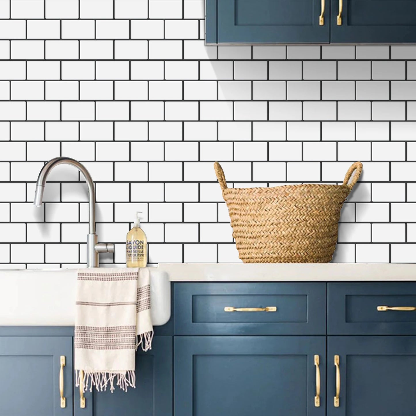 Subway Wall Stickers Peel and Stick 3d Brick Vinyl Wallpaper Bathroom