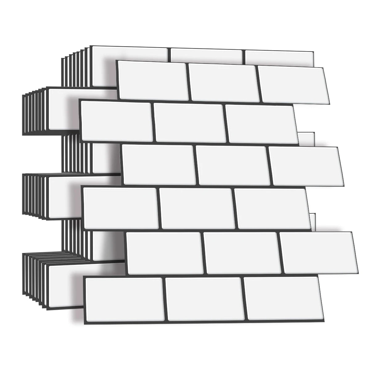 Subway Wall Stickers Peel and Stick 3d Brick Vinyl Wallpaper Bathroom