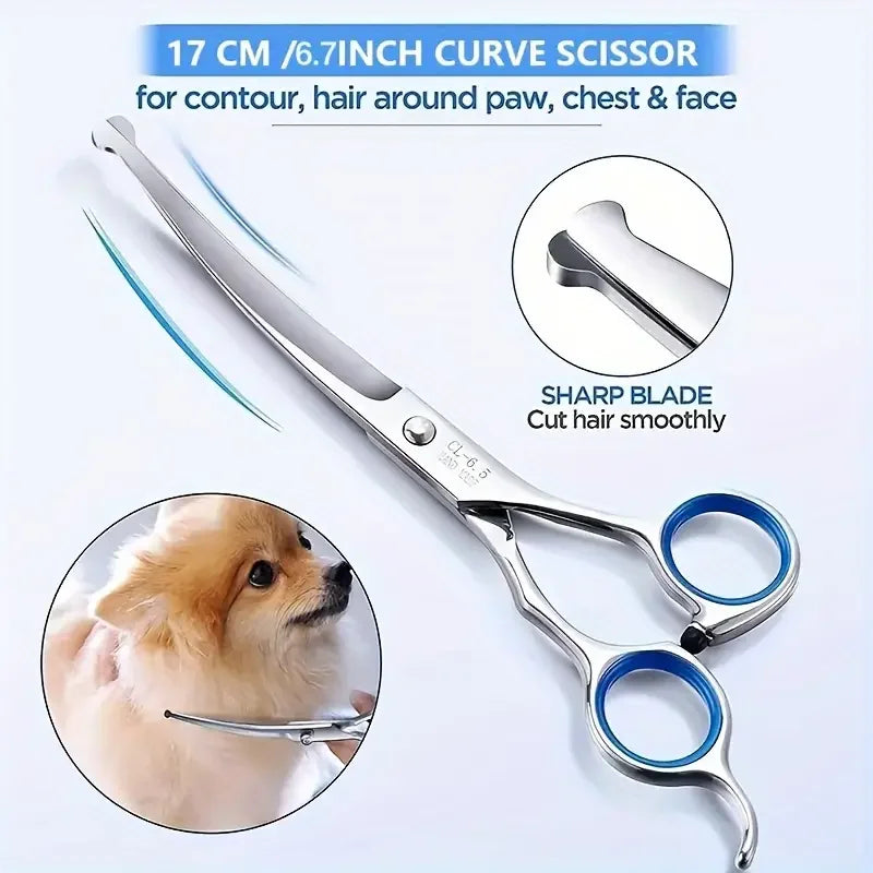 Safe and Precise Professional Pet Grooming Scissors with Round Head -