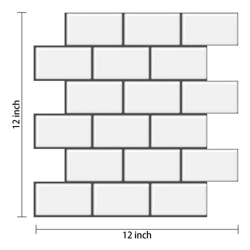 Subway Wall Stickers Peel and Stick 3d Brick Vinyl Wallpaper Bathroom
