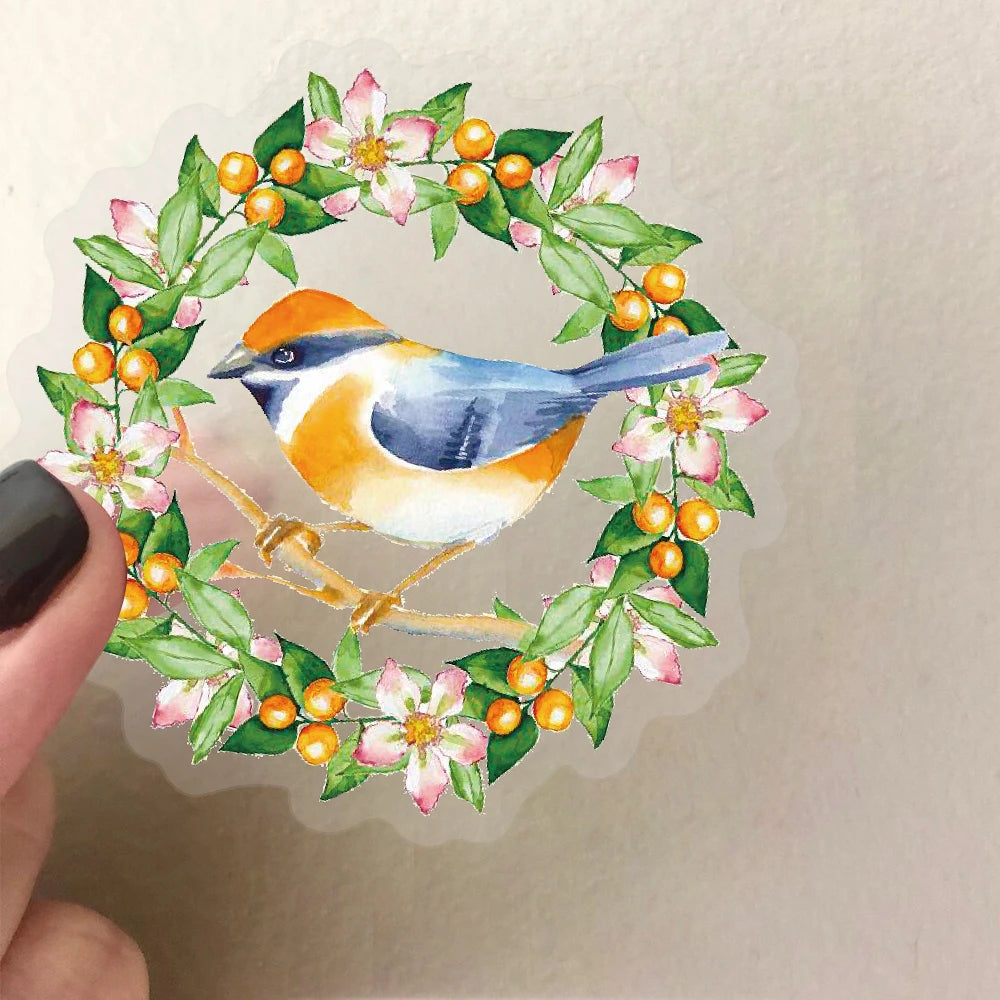 50pcs Colorful Watercolor Bird Stickers Vintage Aesthetic Transparent