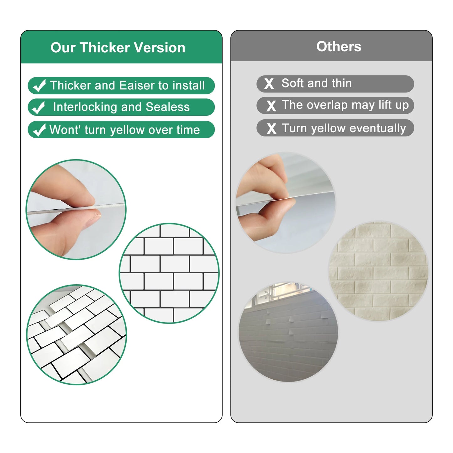 Subway Wall Stickers Peel and Stick 3d Brick Vinyl Wallpaper Bathroom