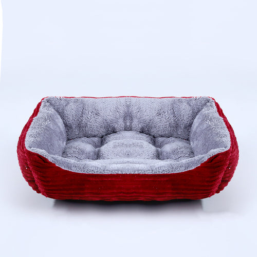 Bed For Dog Cat Pet Square Plush Kennel Medium Small Dog Sofa Bed