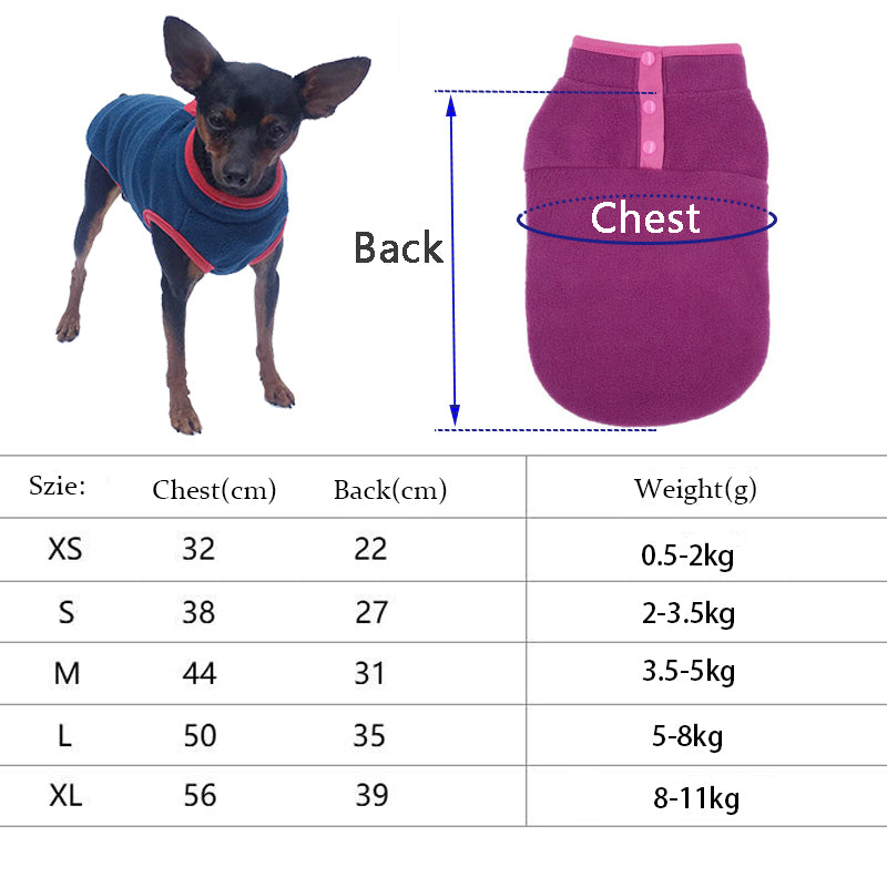 Fleece Dog Clothes For Small Dogs Spring Autumn Warm Puppy Cats Vest