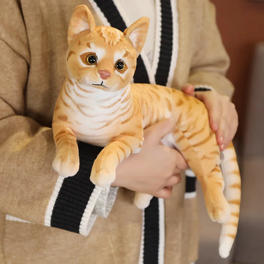 29cm Simulation American Shorthai &Siamese Cat Plush Stuffed Lifelike
