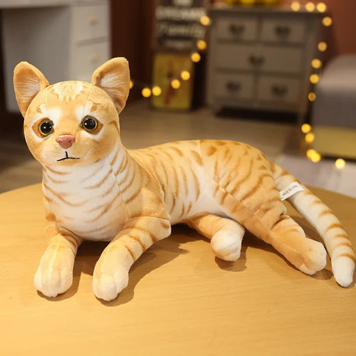 29cm Simulation American Shorthai &Siamese Cat Plush Stuffed Lifelike
